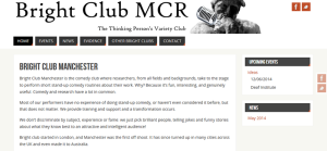 Screenshot of bright club mcr website